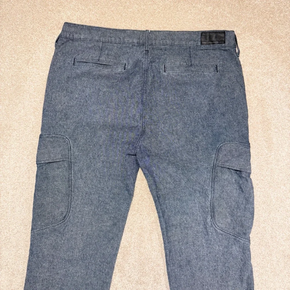 True Religion Cargo Jeans Men 40W Gray Devin Straight Leg Utility Denim Pants
